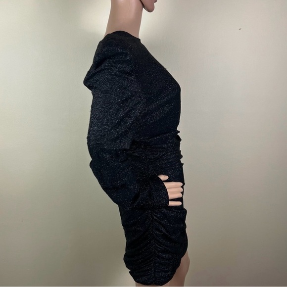 REDEMPTION REVOLVE BLACK METALLIC MINI DRESS - Picture 6 of 9